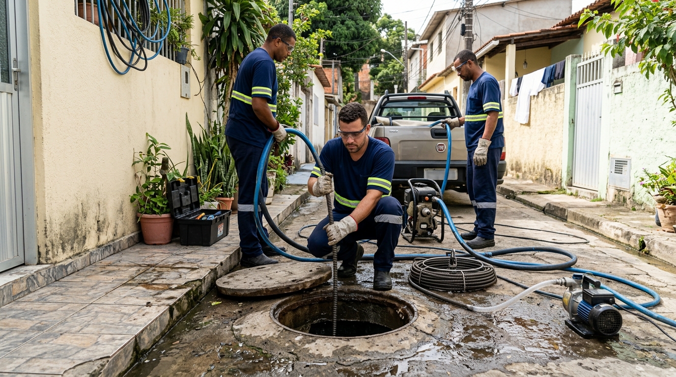 Desentupimento de esgoto com hidrojateamento em Ribeirão Preto-SP