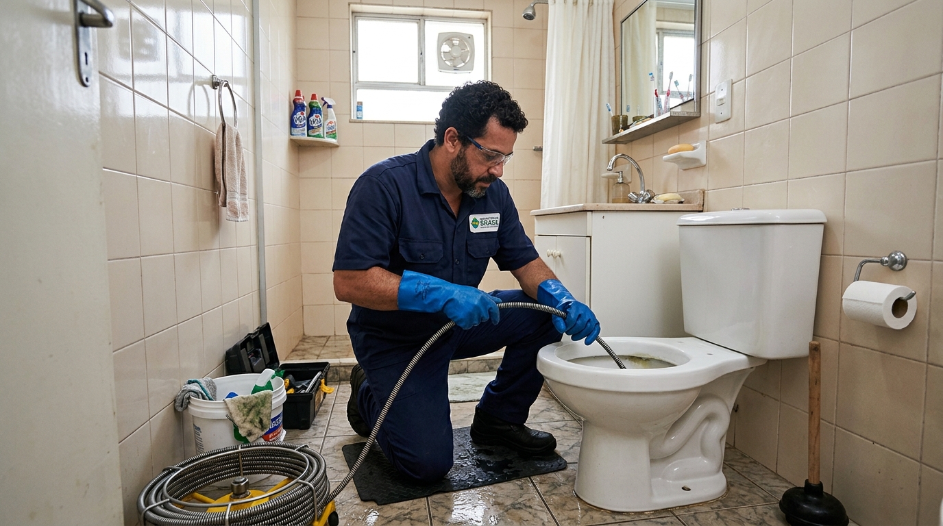 Desentupimento de vaso com equipamento em Ribeirão Preto-SP