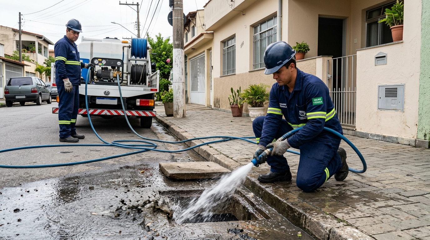 Hidrojateamento de redes hidráulicas em Ribeirão Preto-SP
