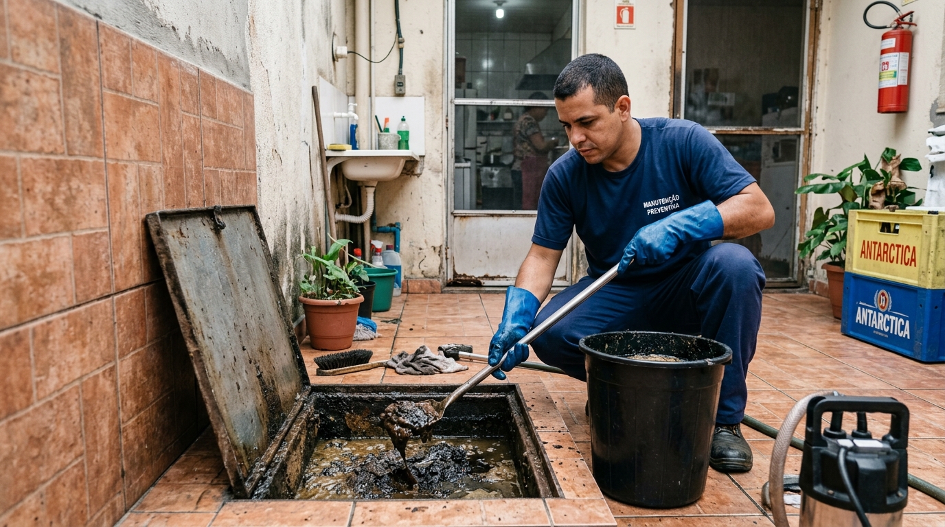 Equipe de limpeza de caixa de gordura em Ribeirão Preto-SP